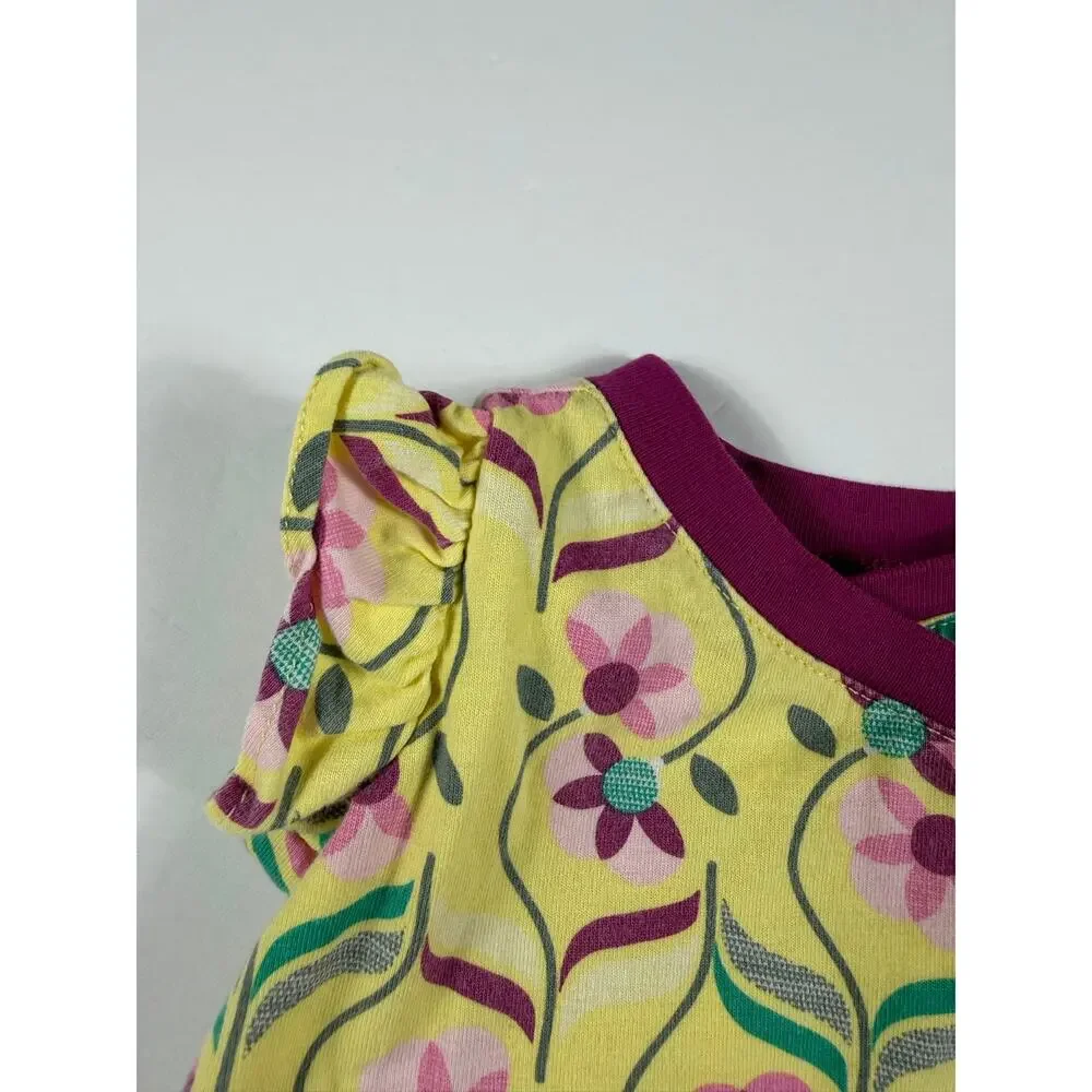 Tea Collection Floral Print Dress Yellow Size 3–6 Months